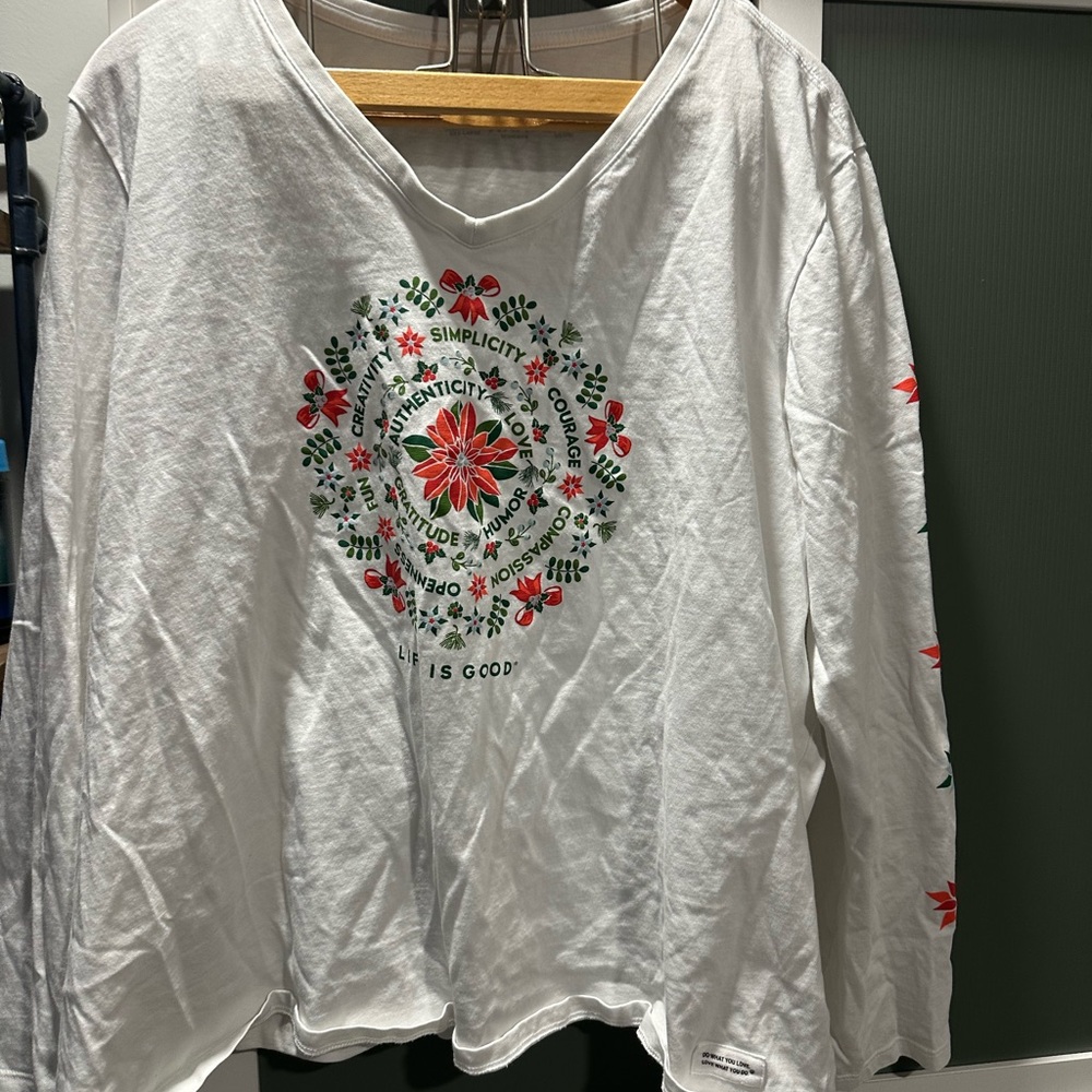 Life is Good Women's White Long Sleeve Top